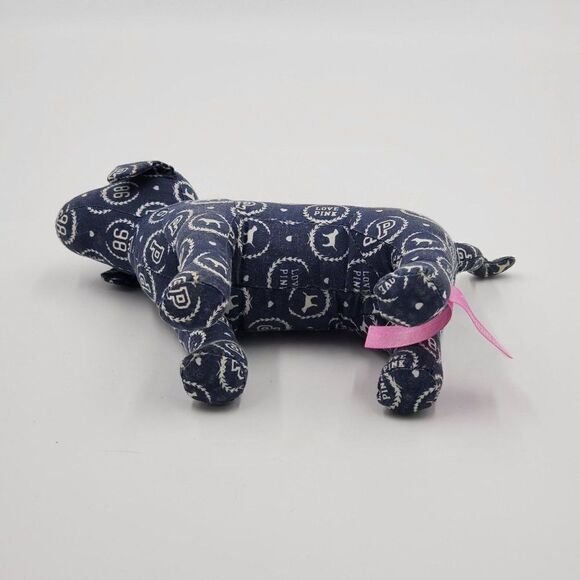 Victoria's Secret Pink Mini Dog Plush Blue & White Logo - Picture 5 of 7